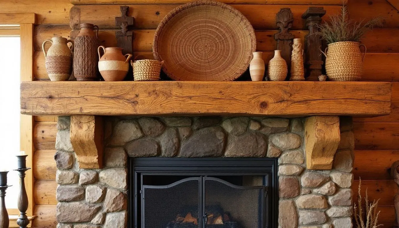 A beautifully designed rustic fireplace mantel showcasing its importance in home decor.