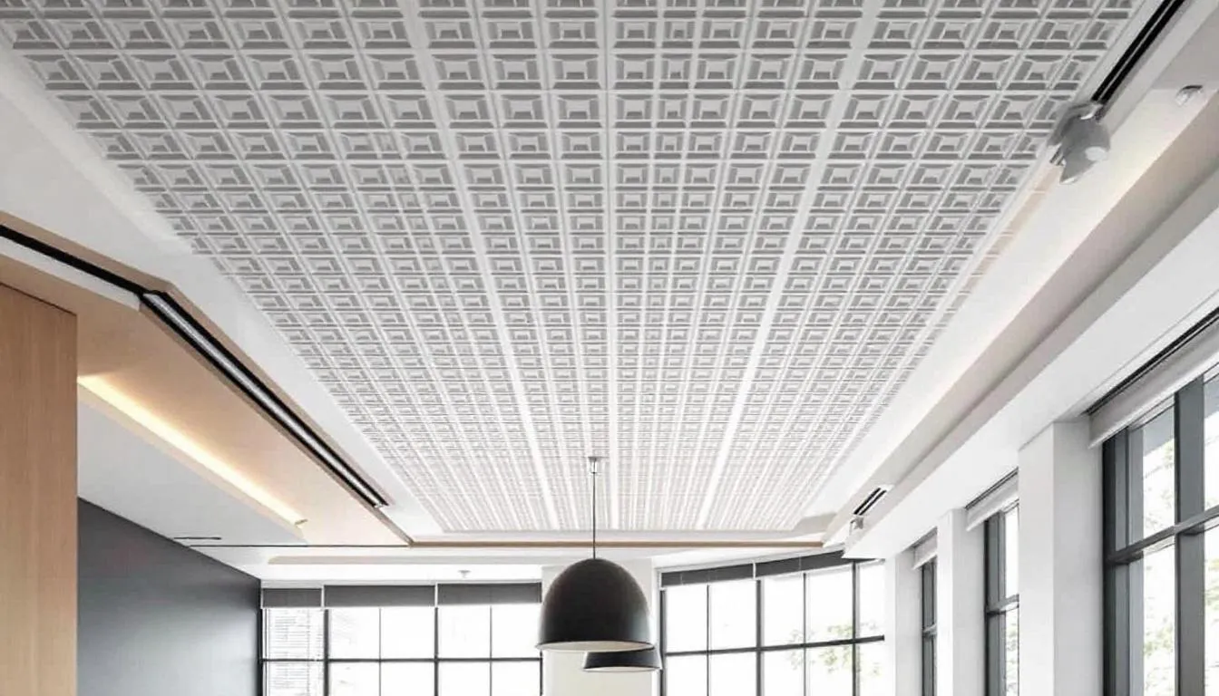 A modern interior featuring the latest trends in waffle ceilings designs.