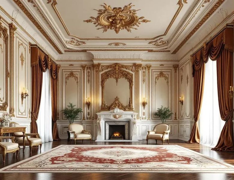 A beautifully designed room featuring elegant ceiling molding that enhances the space.