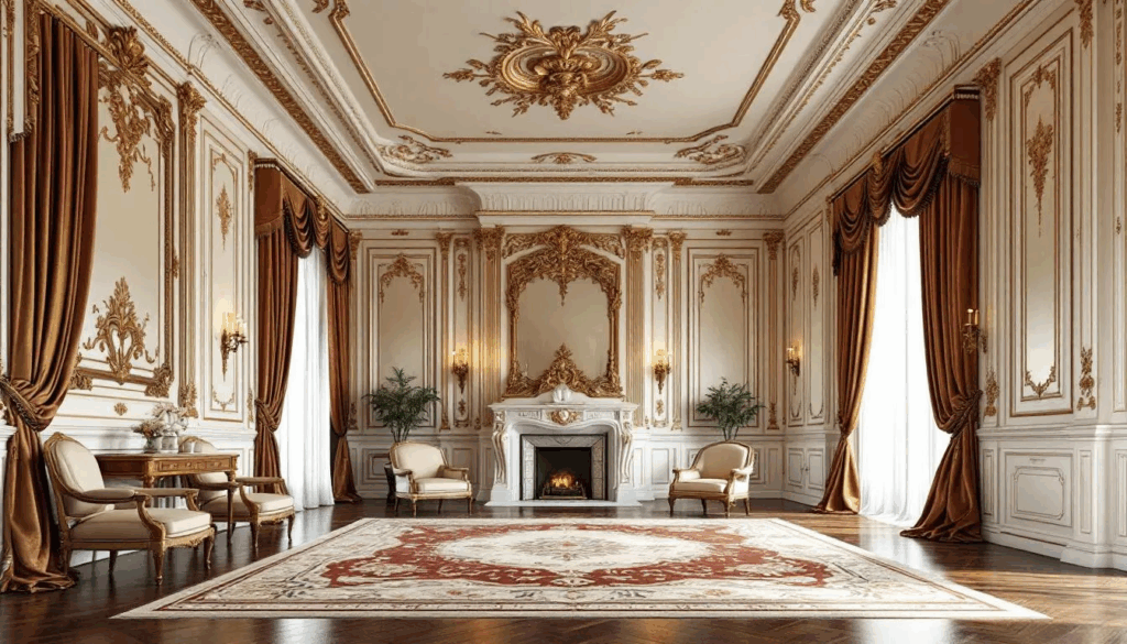 A beautifully designed room featuring elegant ceiling molding that enhances the space.